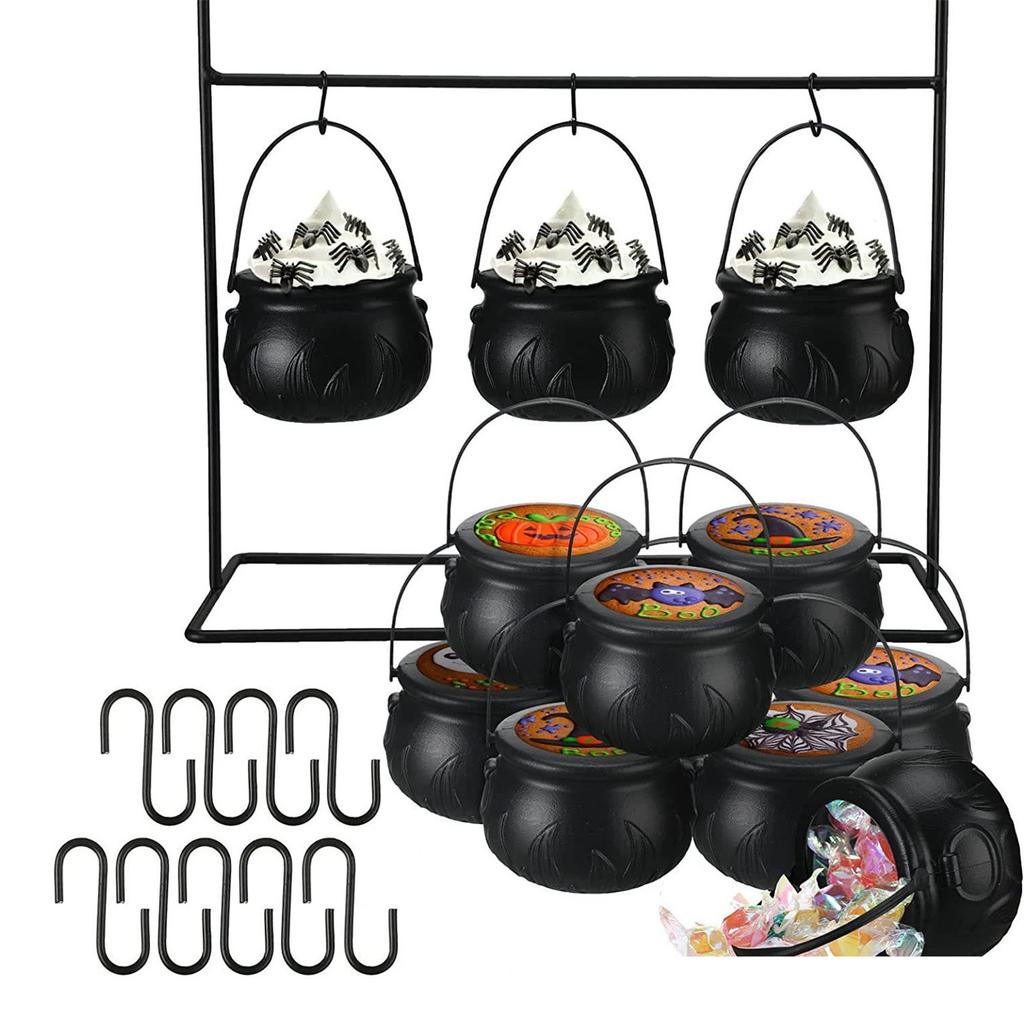 Decoraciones de Halloween, Soporte de Caldero de Bruja para Dulces, Soporte de Tarro Desmontable de 3/6/9 Piezas para Recuerdos de Fiesta de Halloween
