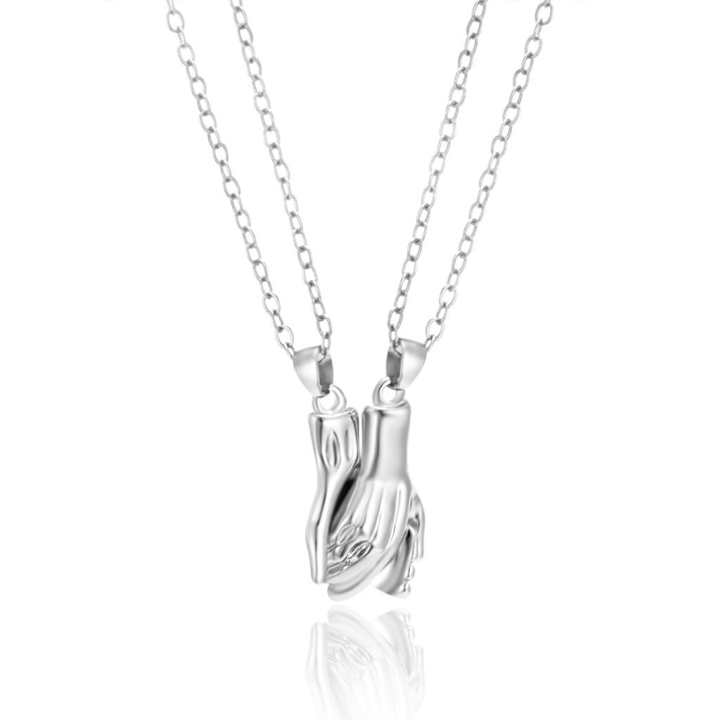 Couple Necklace Magnetic Locking Chain With Alloy Material For Romantic Gift