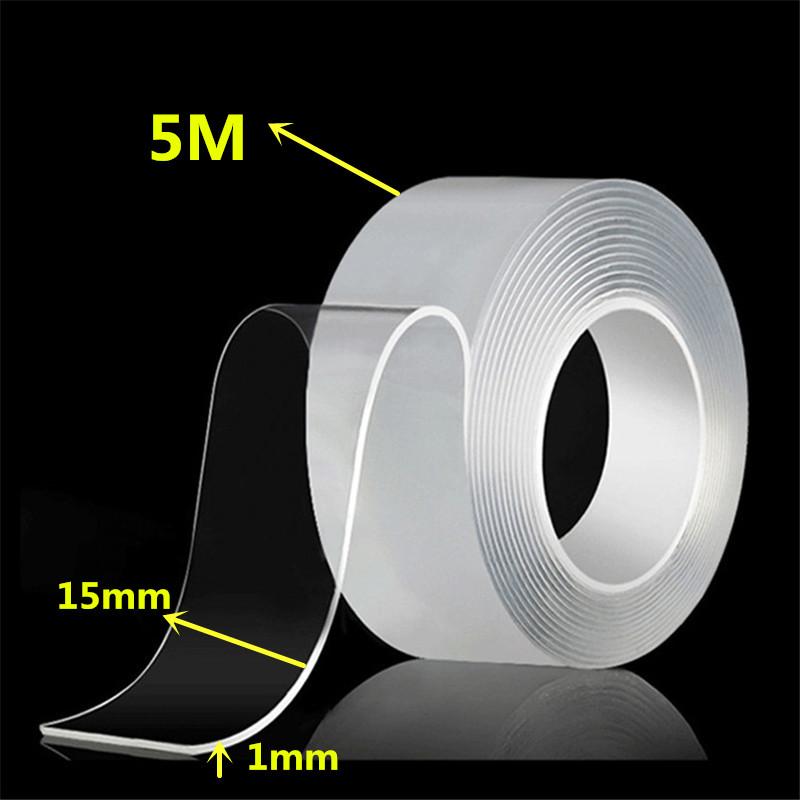 1-5m Nano Tape Transparent Non Marking Waterproof Tape Non Marking Double Sided Tape Reusable Can Be Cleaned For Household Use