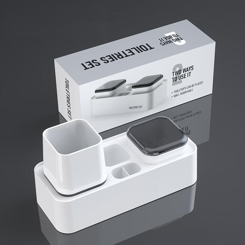 1pc mouthwash cup and toothbrush holder bathroom set, no-drill toothbrush holder, suitable for home bathrooms, hotels, and guesthouses 24.3