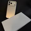 Business 3D Aluminum Alloy Corrugated Stripe Stylish Case For IPhone 17 Pro Max 16 15 14 13 Advanced Minimalist Solid Color Sle Luggage Non-Slip Cover