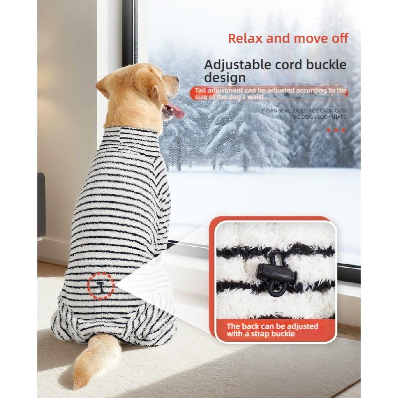 Winter Dog Four-Legged Coat Soft Long Plush Warm Anti-Shed Pet Cotton Jumpsuit For Small Medium Dogs