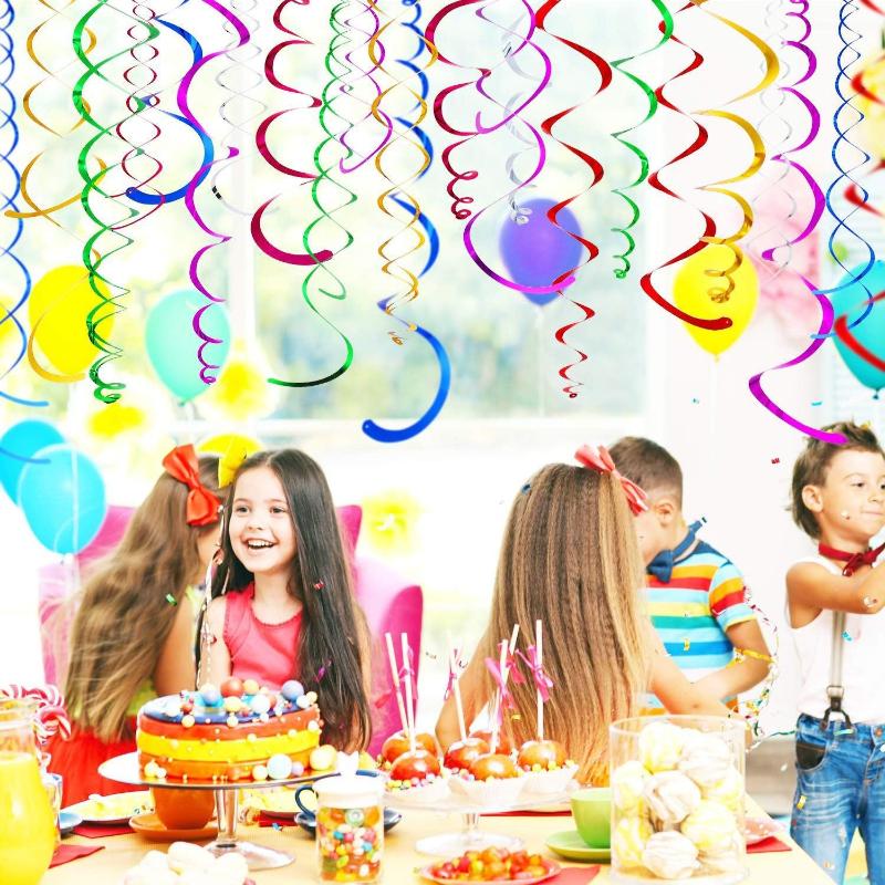 6/12Pcs Pvc Curling Spiral, Party Decoration Party Theme Decorations Dangling Spirals Pendant Party Spiral Birthday Party