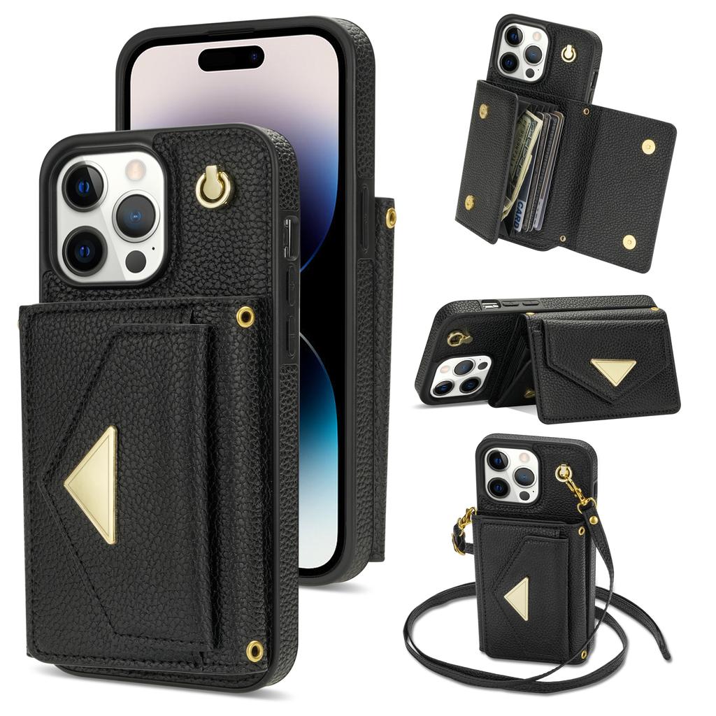 Crossbody Strap Multi Card Slot Flip Wallet Leather Case For iPhone 15 14Plus 13 12 11Pro Max /Samsung S23 S22 S21 Ultra S20Plus S23 S21FE A14 A54 A53