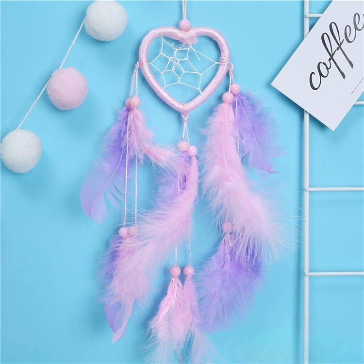 Feather Pendant Decoration Ornament Car Pendant Feather Wind Chimes Decor DIY Handmade Dream Catcher Home Dreamcatcher