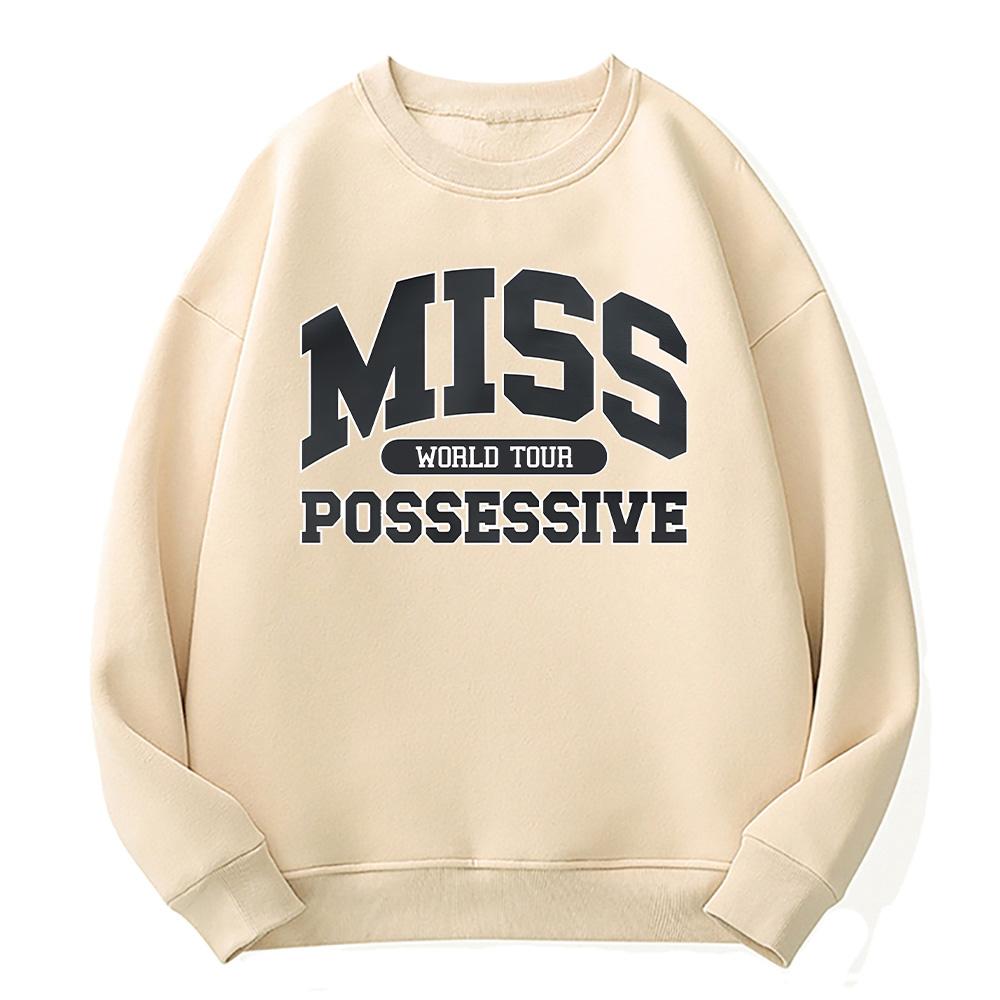 

Свитшот с круглым вырезом Miss Possessive Tate McRae Свободная спортивная одежда Унисекс Флис Длинный рукав Одежда Мужская Женская Мода Уличная одежда L хаки