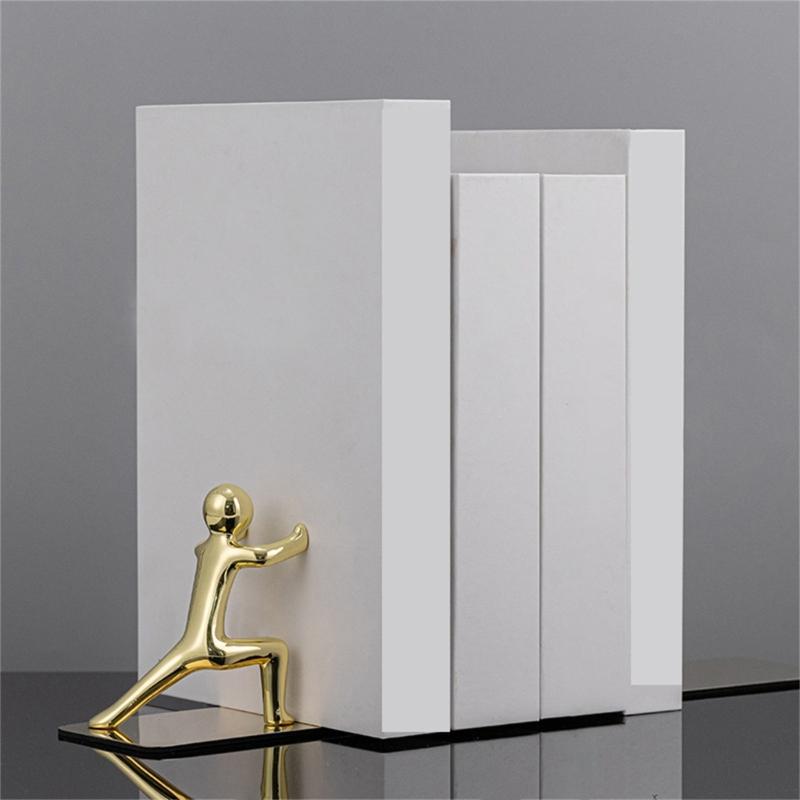 Multifunctional Book End Metal Book Stoppers Desk Bookshelf Practical Book Holders Shelf Decorative Bookends for Office