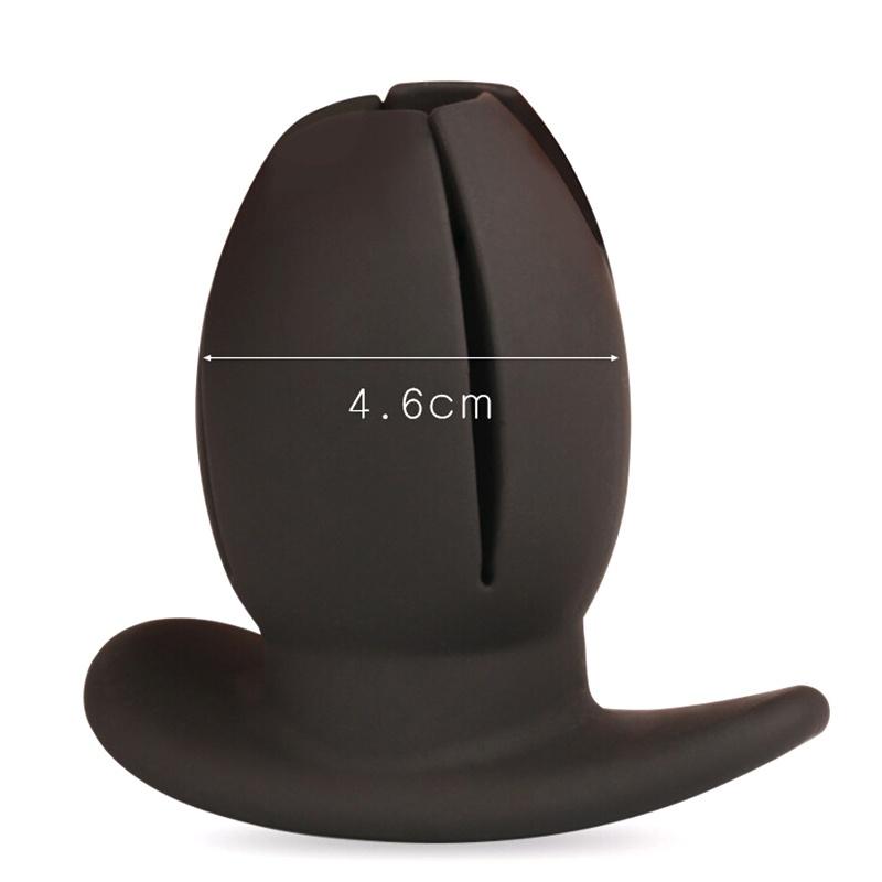 Top Silicone Flower Opening Butt Plug Expander for Men Woman Adult Erotic Sex Toys (Color: Black)