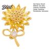 Sparkling Rhinestones Inlay Brooch Women Sunflower Bow Shape Lapel Decorative