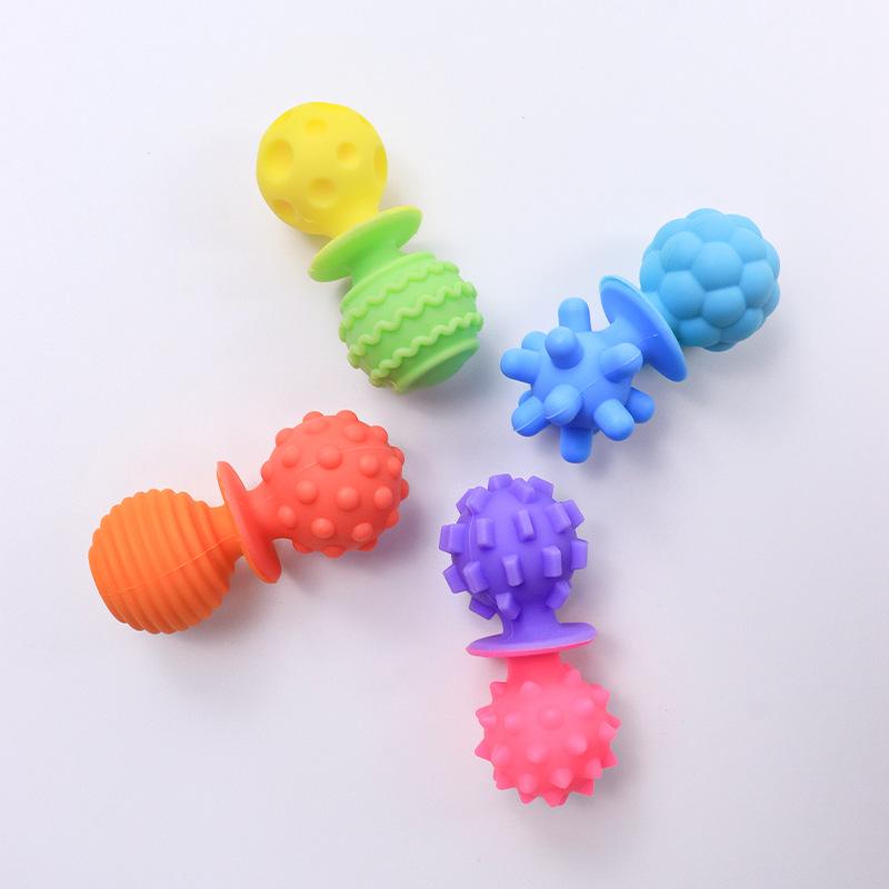 8 Piece Set of Silicone Soft Sensory Fidget Toys with Texture Suction Cups Squishy Stress Relief Toys Activities Gift