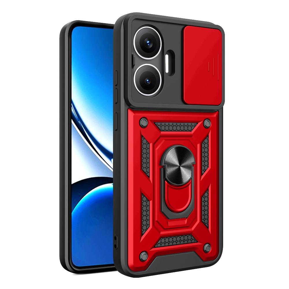 Capa For POCO F7 Case Armor Slide Camera Lens Protection Back Cover for Xiaomi POCO F7 Ring Stand Shockproof Funda