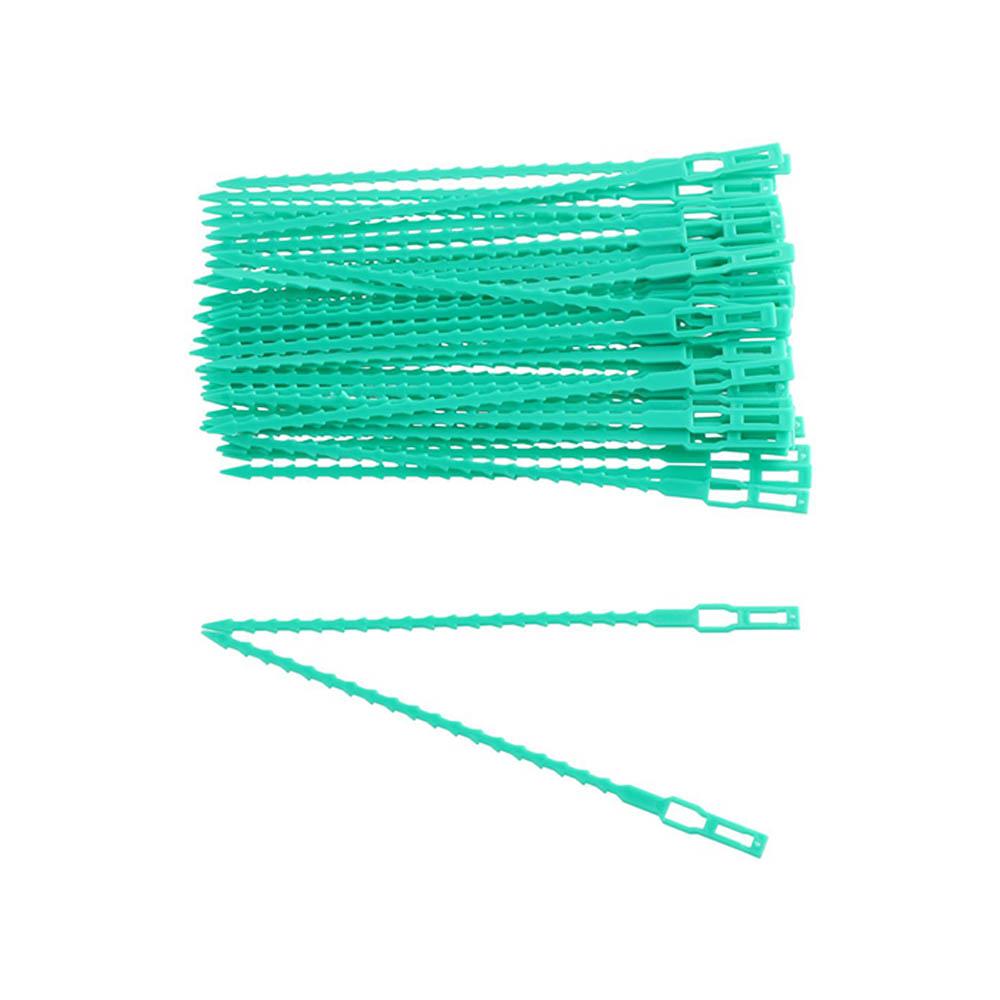 50/100Pcs Growth Locking Fish Bone Band Cable Ties Plant Support Shrubs Fastener Garden Supplies
