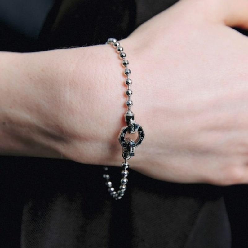 

Gaman Silver Clock Tempus Ball Chain Bracelet Gold