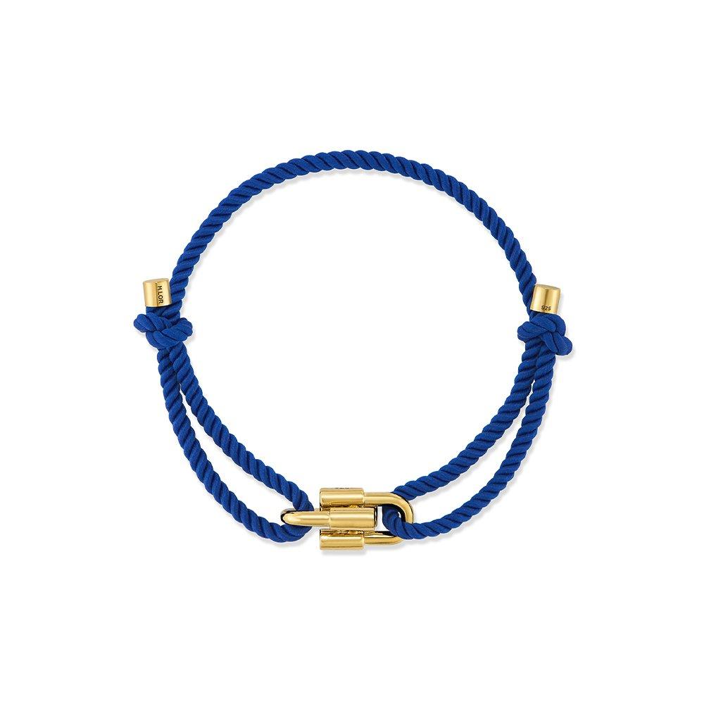 H Edice Stříbrná (Y) Dvojitý náramek H-řemínek Modrý Hl6B24526Y9235