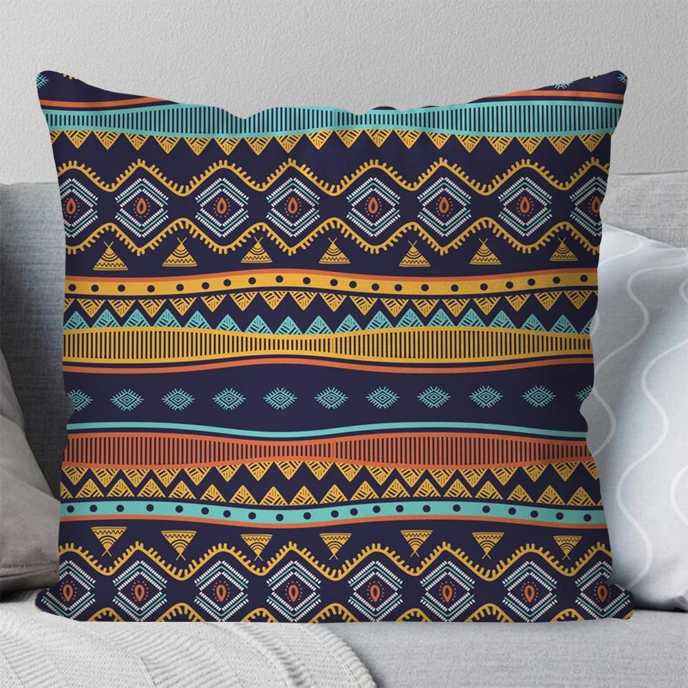 1 Stück Böhmische Blumenmuster Kissenbezug Quadratisches Kissen Schlafzimmer Sofa Freizeit Komfort Kissen Auto Wohnzimmer Heimdekoration 40X40