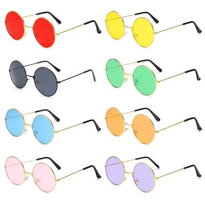 Fashion Disco Hippie Women Men Circle Glasses Round Sunglasses Metal Sun Glasses Eyewear Uv400 Eyeglasses