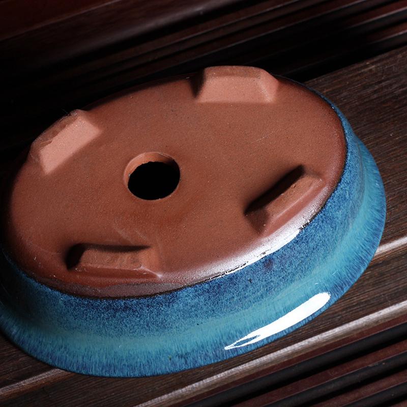 Chinese Bonsai Flowerpot with Holes Mini Ceramic Bonsai Succulent Plants Pot Planter for Home Garden Decor