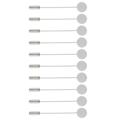 10 Stück Kupfer Protektoren End Hut Revers Hijab Brosche Pins 1 cm Tablett Pad Stick