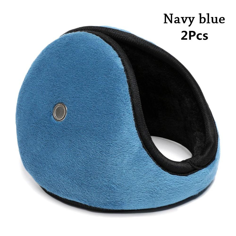 

2 шт. Уютные пушистые мягкие накладки на уши, наушники-клапаны, согревающие уши, плюшевые наушники 2Pcs темно-синий