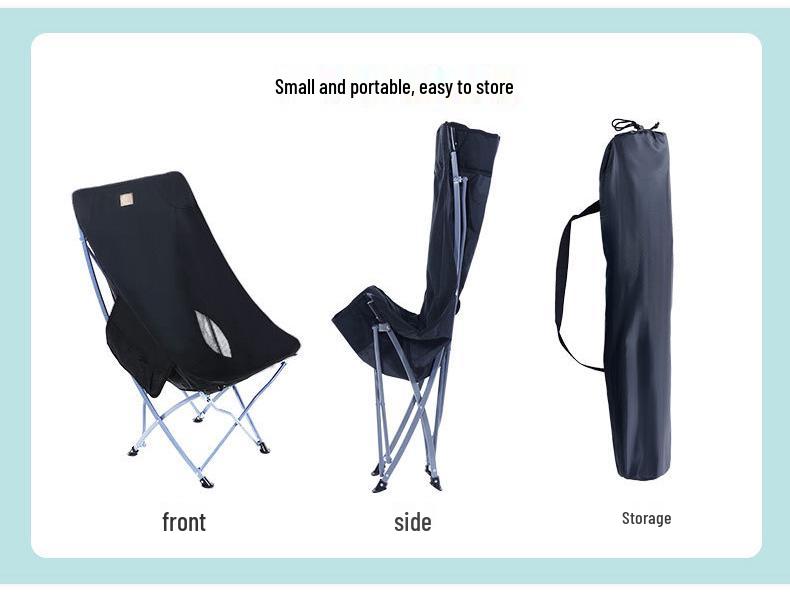 Přenosné křeslo Moon s opěrkou hlavy pro kempování, rybaření, grilování a venkovní volnočasové aktivity