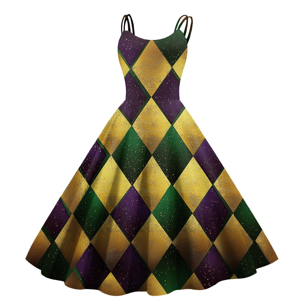 Women's Halloween Print Sexy Off-The-Shoulder Punk Vintage Dress