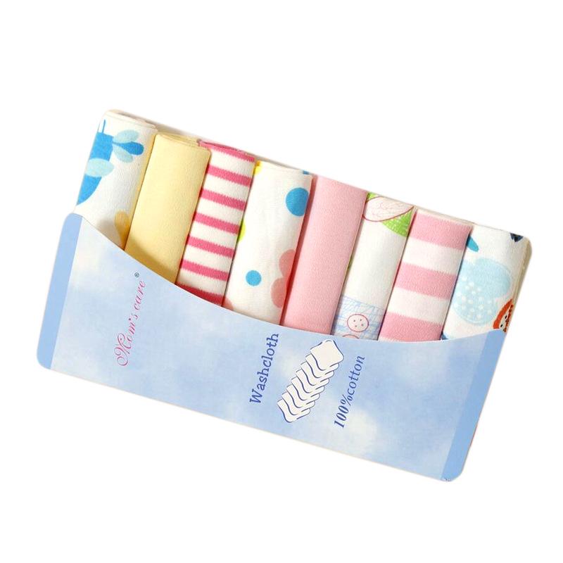Momscare Cotton Baby Towels, 8-Pack: Small Square/Nursing/Drool Towels
