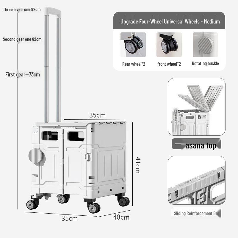 Younai Folding Outdoor Trolley – Portable Shopping Cart for Home & Street Vendors