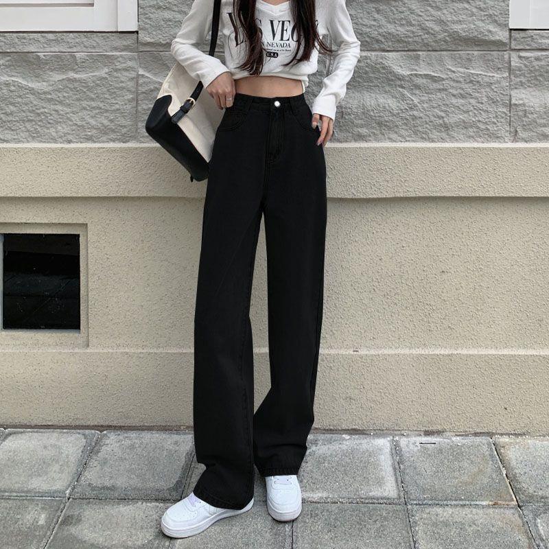 

Korean Style Women s Wide-Leg Denim Jeans 2026: High Waist, Pocket Design, Versatile Casual Fashion. XL