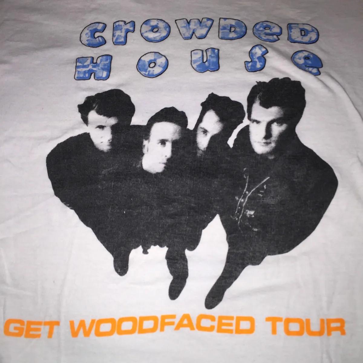 1 сторона Get Woodface Tour Crowded House Band Футболка Белая Унисекс S-5XL E1688 S