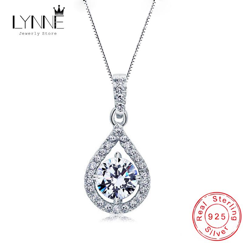 

Women Jewelry 925 Sterling Silver Fine AAA Zircon Angel Tear Water Drop Pendant Necklaces Gift Trendy Party Rhinestone CZ Choker 40cm серебряный