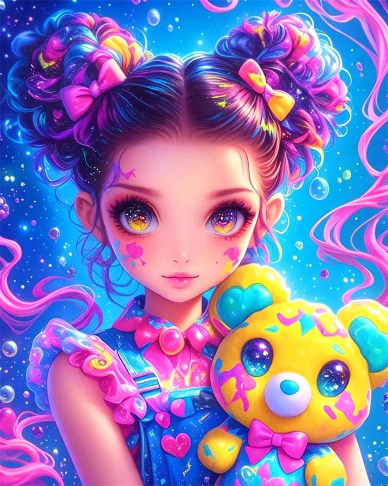 5D Diamond Painting Rainbow Sweet Cool Y2K Girly Style Decoration DIY Full Diamond Mosaic Inlaid Cross Stitch Set Gift