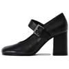 Simple Versatile Chunky Heeled Shoes 8cm Women Heels Black 11229410