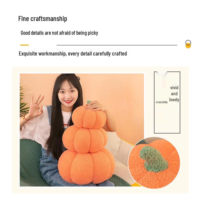 Knitted Plush Pumpkin Pillow for Living Room & Office