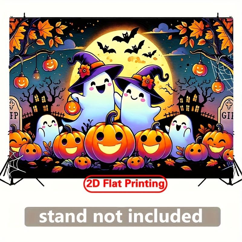 2D Planar Banner - 1 Large Halloween Decoration Banner: Happy Halloween, Ghost Plane 2D. Plane 2D Banner
