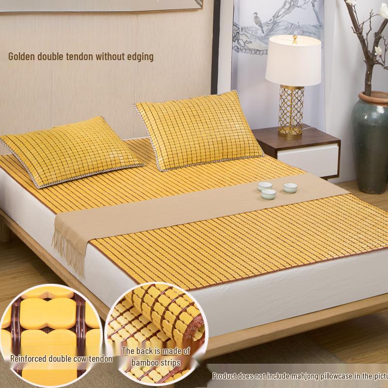Foldable Cooling Bamboo Mahjong Mat – Summer Sleeping Mat for Single or Double Beds (1.5m or 1.8m) – Ideal for Dorms