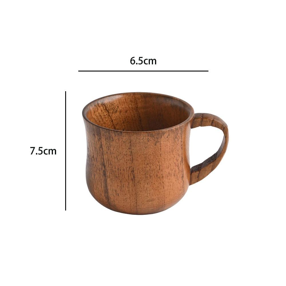 Retro Solid Wood Wooden Cup Handle Retro Coffee Cup Heat Resistant Beer Mug Office