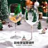 1pcs Christmas Series Red Wine Glasses Festival Cartoon Pattern Crystal Glass Cup Christmas Party Red Wine Champagne Glasses