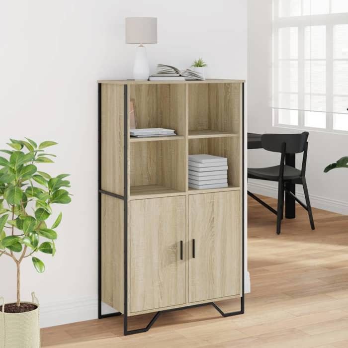 VidaXL Highboard Sonoma Oak 79.5x35.5x137.5 Cm Engineered Wood, Sideboard, Storage Furniture, High Cabinet, Cabinet, 3295308