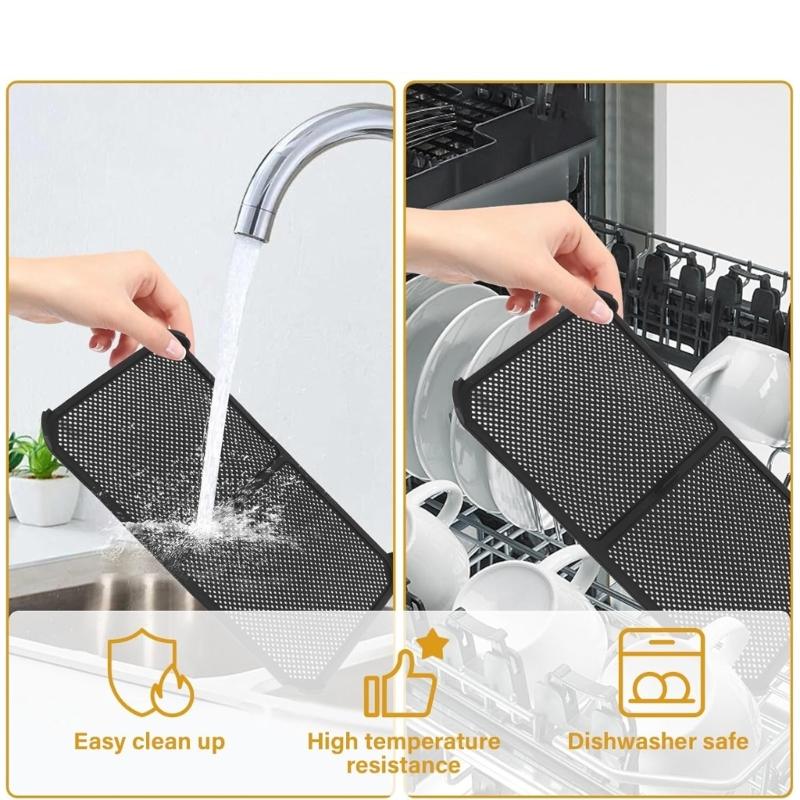 Nonstick Air Fryers Silicone Splatter Shield with Enhancing Airflows Design Reusable Dishwasher Safe Kitchen Supplies