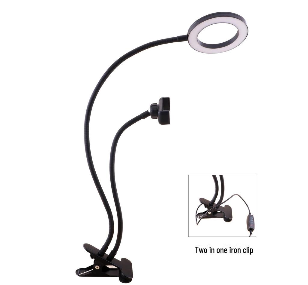 Dual-Purpose LED Clip Light for Online Classes and Live Streaming