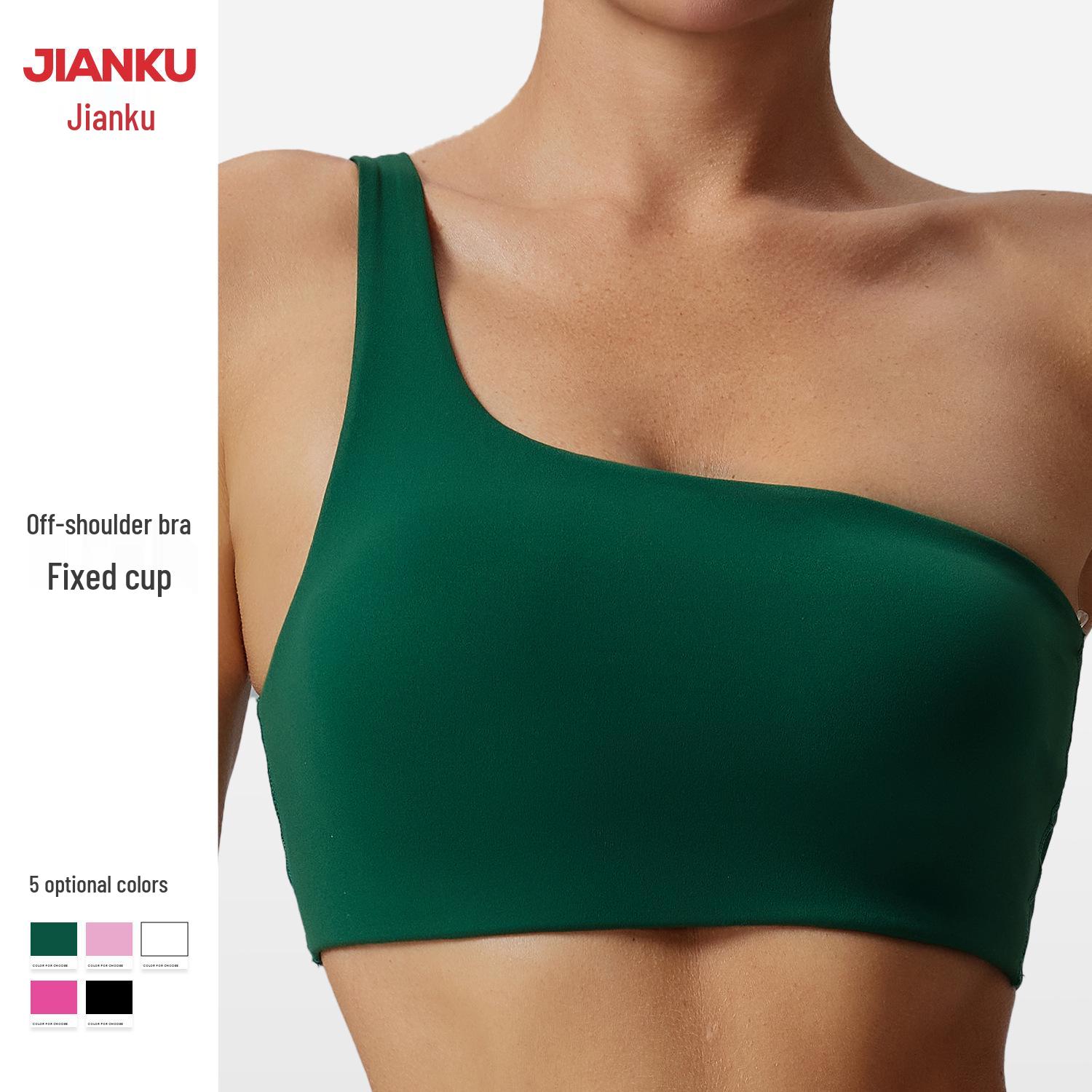 

Women s Sexy Cross-Border One-Shoulder Sports Bra - Cutout Design for High-Intensity Running & Yoga XXXXXL Яскраво-рожевий