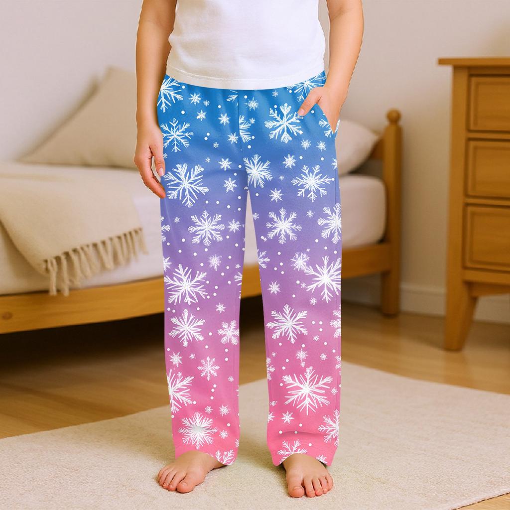 Children's Soft Comfortable Pyjama Bottoms Casual  Christmas Print Home Pants