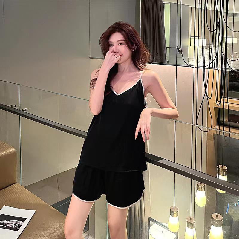 Luxury Women's Summer Satin V-neck Camisole Shorts Pajama Set