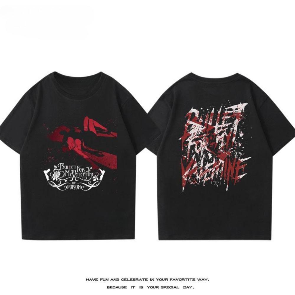 Trička metalové rockové kapely Bullet for My Valentine, Pánská a dámská trička s potiskem pro páry s krátkým rukávem, Pro každodenní nošení