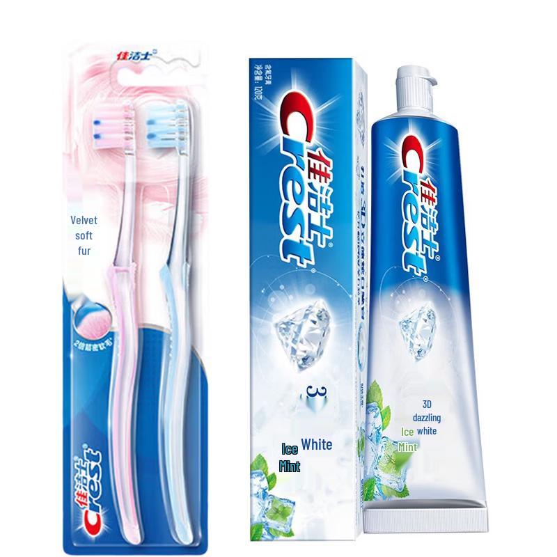 Crest Velvet Gum Care Toothbrush & Arctic Mint Toothpaste Bundle