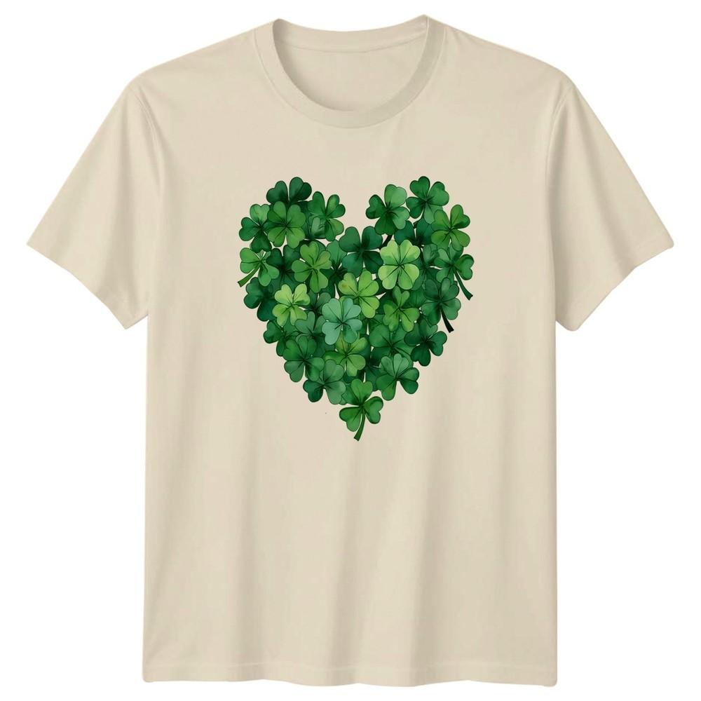 Green Clover Heart Shamrock Love TShirt Irish Luck St Patricks Day