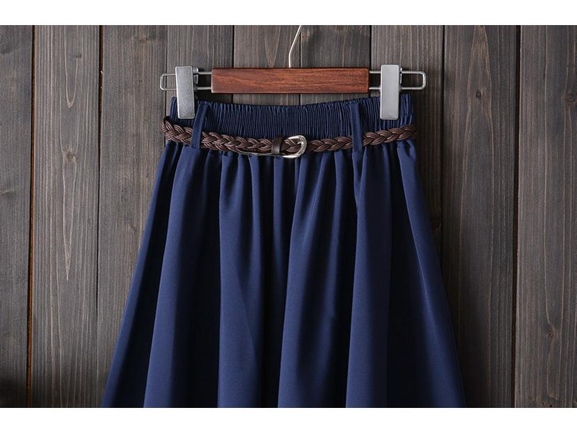 College Style A-line Skirt with Belt - Versatile, Mid-length, Summer Skirt for Women
