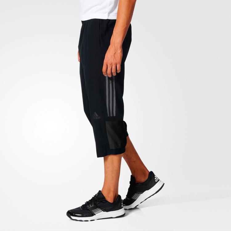 Adidas Retro American Mid-Waist Quick-Dry Casual Knit Sports Pants Men Bottoms Black BK0982