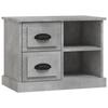 Table de chevet - Maison Exclusive - Gris béton - 60 x 35,5 x 45 cm - 2 tiroirs