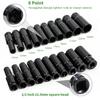 10pcs Impact Socket Set 1/2” Metric Spanner Deep Sockets 10-24mm Pneumatic Wrench Head Tire Removal Tools